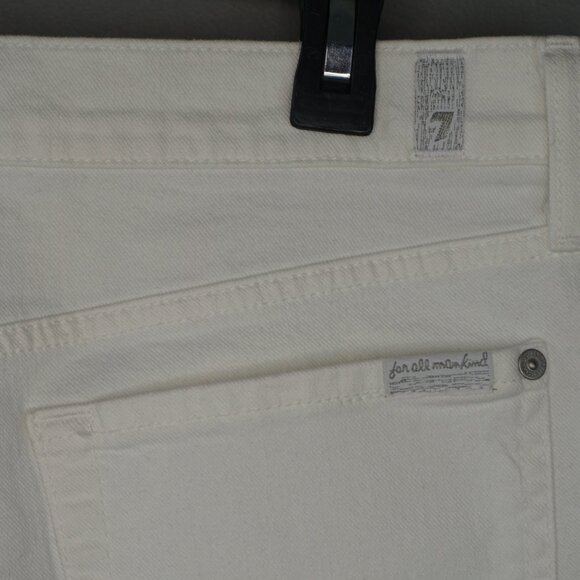 New 7 for All Mankind Mid Rise Rolled Cuffed Shorts in White Size 31 - Picture 8 of 14
